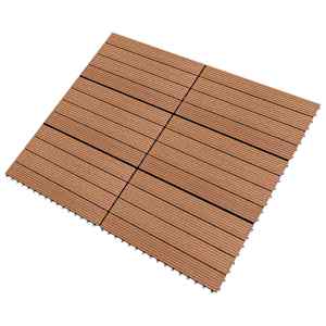 Dlažba na terasu 6 pcs Hnědá 60 x 30 cm Dřevoplast - obrázek 3