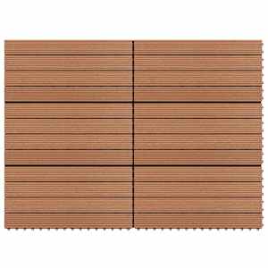 Dlažba na terasu 6 pcs Hnědá 60 x 30 cm Dřevoplast - obrázek 5