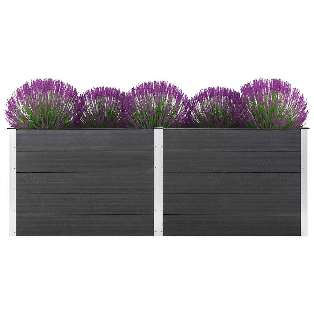 vidaXL Zahradní vyvýšený záhon 250 x 50 x 91 cm dřevoplast šedý