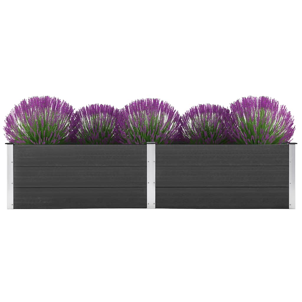 vidaXL Zahradní vyvýšený záhon 250 x 100 x 54 cm dřevoplast šedý
