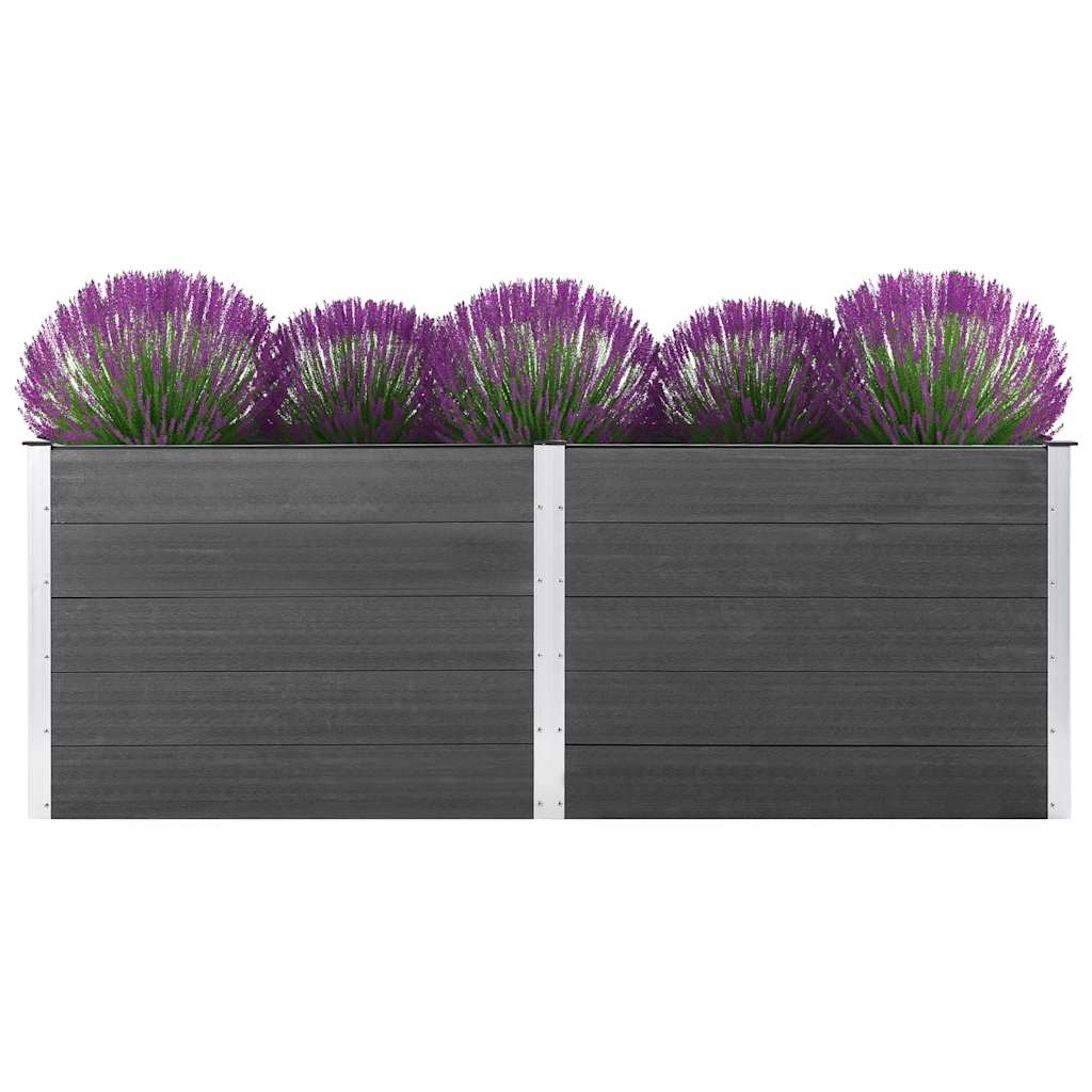vidaXL Zahradní vyvýšený záhon 250 x 100 x 91 cm dřevoplast šedý