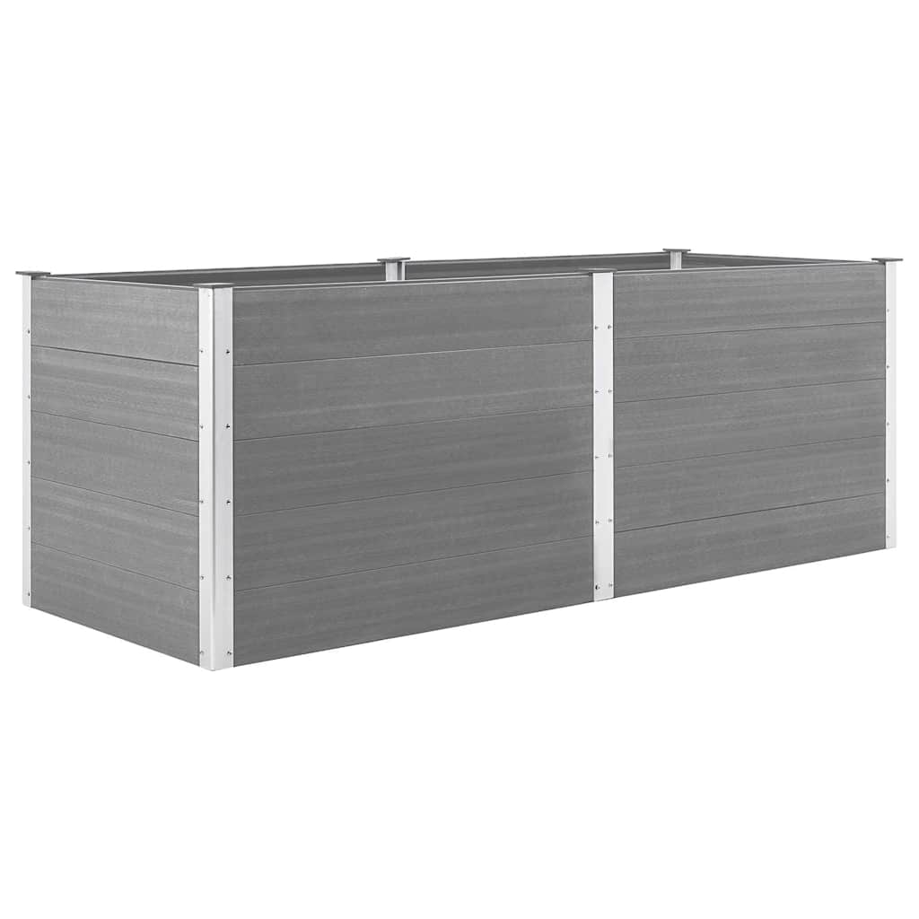 vidaXL Zahradní vyvýšený záhon 250 x 100 x 91 cm dřevoplast šedý