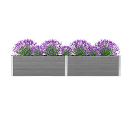 vidaXL Sodo lovelis, pilkos spalvos, 300x50x54cm, WPC, aukštas