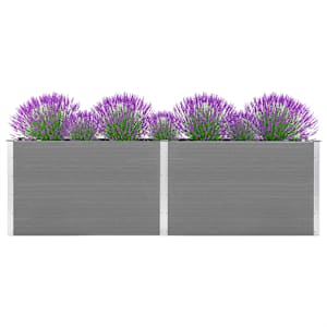 vidaXL Sodo lovelis, pilkos spalvos, 300x50x91cm, WPC, aukštas