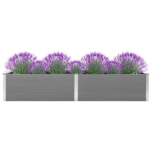 vidaXL Sodo lovelis, pilkos spalvos, 300x100x54cm, WPC, auk&scaron;tas