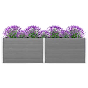 vidaXL Sodo lovelis, pilkos spalvos, 300x100x91cm, WPC, aukštas