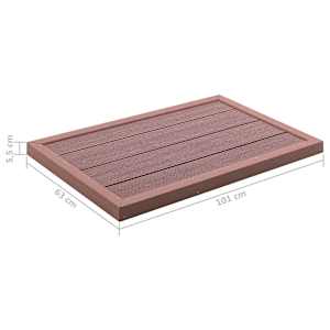 Podlahový prvek pro solární sprchu hnědý 101 x 63 x 5,5 cm WPC - obrázek 5