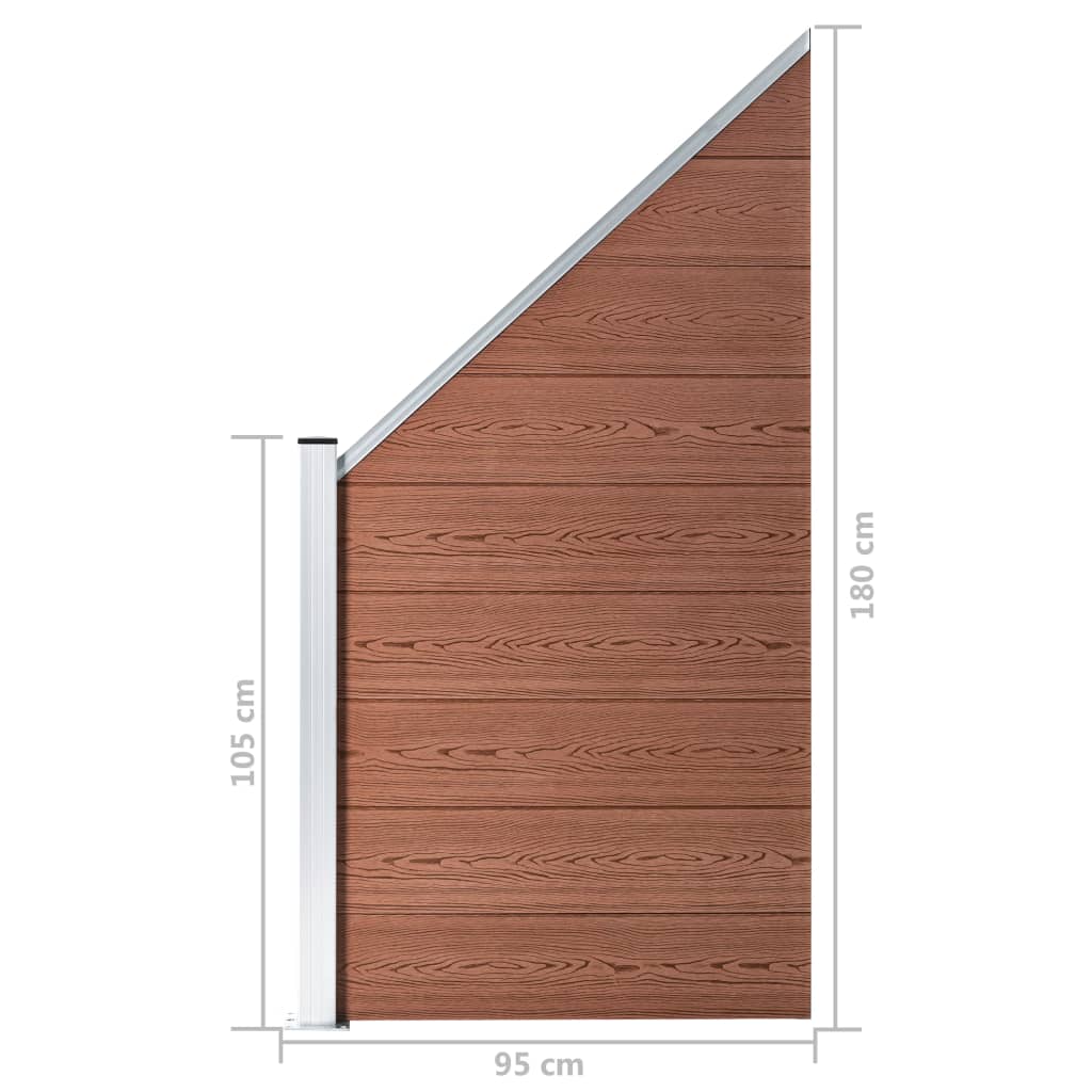 Barna WPC kerítéspanel 95 x (105-180) cm 