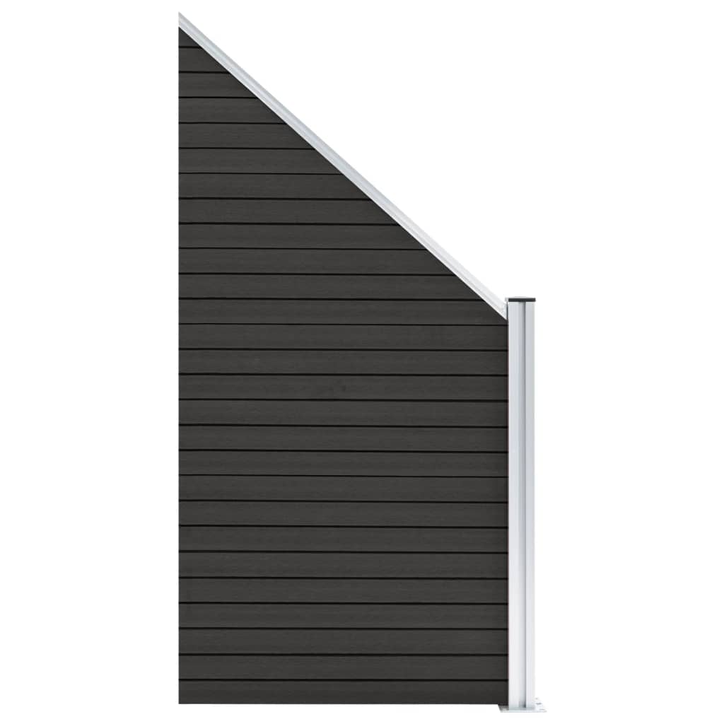 Panou de gard, gri, 95x(105-180) cm, WPC