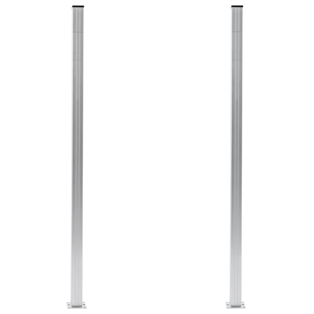 Stâlpi de gard, 2 buc., 185 cm, aluminiu