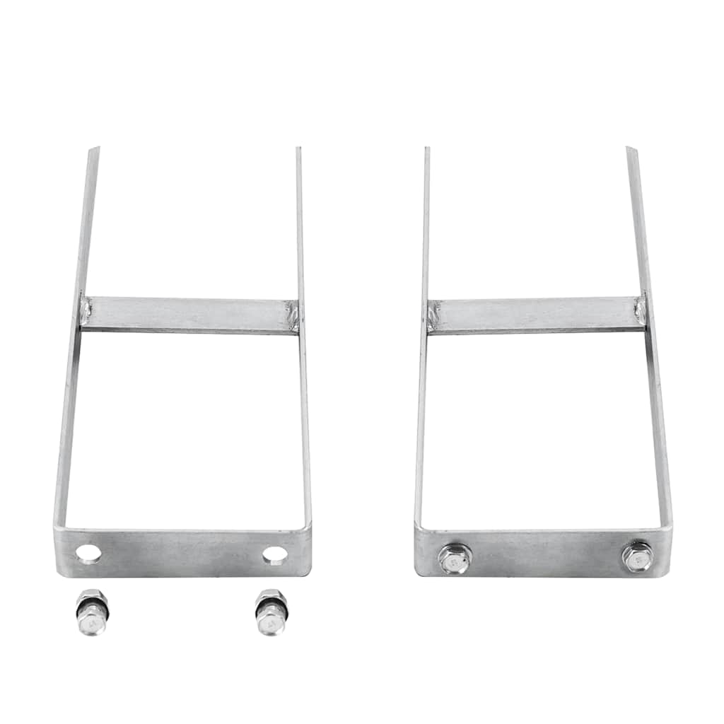 Jordspyd til WPC-hegn - 2 stk., 40 cm, galvaniseret stål