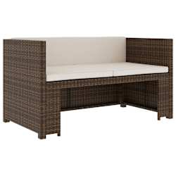 vidaXL 5-cz. zestaw mebli do ogrodu, poduszki, rattan PE, brązowy