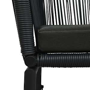 3dílný bistro set s poduškami PE ratan černý - obrázek 9