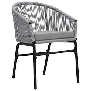 3dílný bistro set s poduškami PE ratan šedý - obrázek 4