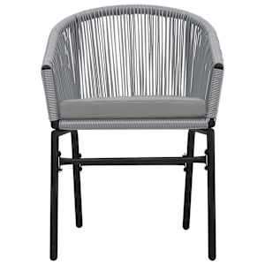 3dílný bistro set s poduškami PE ratan šedý - obrázek 5