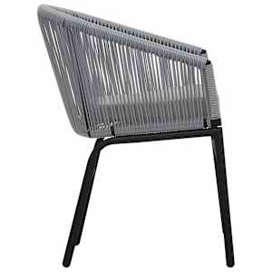 3dílný bistro set s poduškami PE ratan šedý - obrázek 6