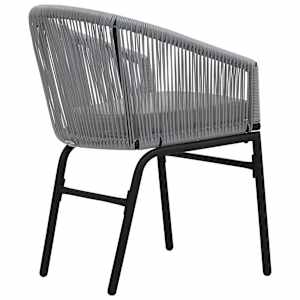 3dílný bistro set s poduškami PE ratan šedý - obrázek 7