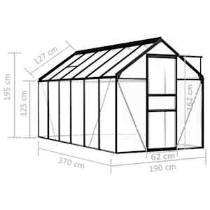 Skleník antracitový hliníkový 7,03 m² - obrázek 6