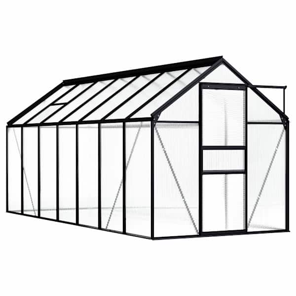 vidaXL kasvuhoone, antratsiithall, alumiiniumist 8,17 m&sup2;