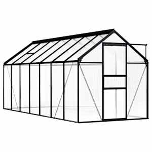 Skleník antracitový hliníkový 8,17 m² - obrázek 1