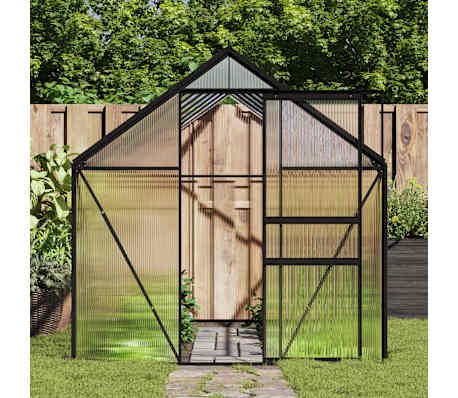 vidaXL Tuinkas 8,17 m&sup3; aluminium antracietkleurig
