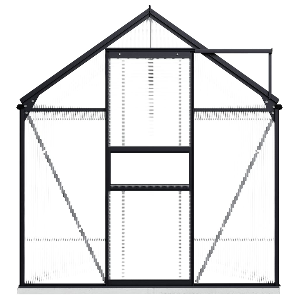 vidaXL Tuinkas met basisframe 7,03 m³ aluminium antracietkleurig afbeelding