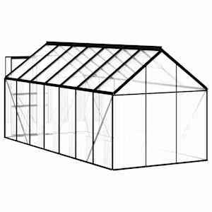 Skleník s podkladovým rámem antracitový hliník 8,17 m² - obrázek 6