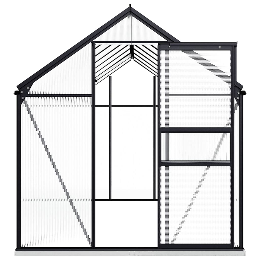 vidaXL Skleník s podkladovým rámom, antracitový, hliník 9,31 m²