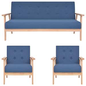 Komplet kavčev 3-delni iz blaga modre barve