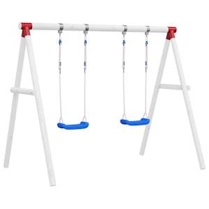 vidaXL k&ouml;itega kiigeistmed 2 tk, sinine, 38 x 16 cm, pol&uuml;et&uuml;leen