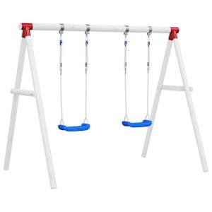 Houpačkové sedáky s lany 2 ks modré 38 x 16 cm polyethylen - obrázek 1