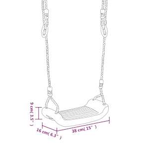 Houpačkové sedáky s lany 2 ks modré 38 x 16 cm polyethylen - obrázek 7