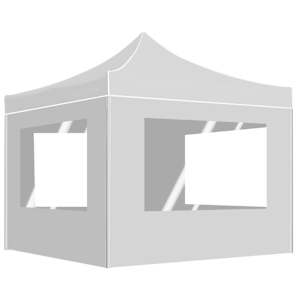 vidaXL kokkupandav peotelk seintega, alumiinium, 2 x 2 m, valge