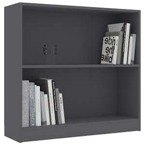 vidaXL Lentyna knygoms, pilkos spalvos, 80x24x75cm, MDP