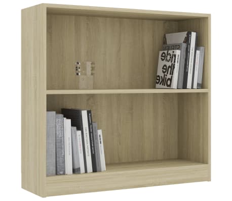 vidaXL Bookshelf Sonoma Oak 80x24x75 cm Engineered Wood