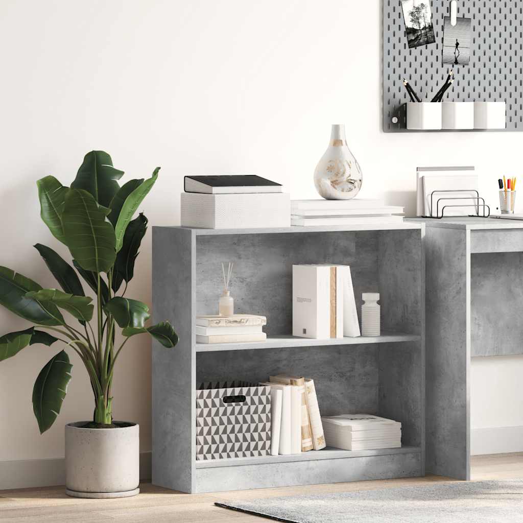 vidaXL Bücherregal Betongrau 80x24x75 cm Holzwerkstoff