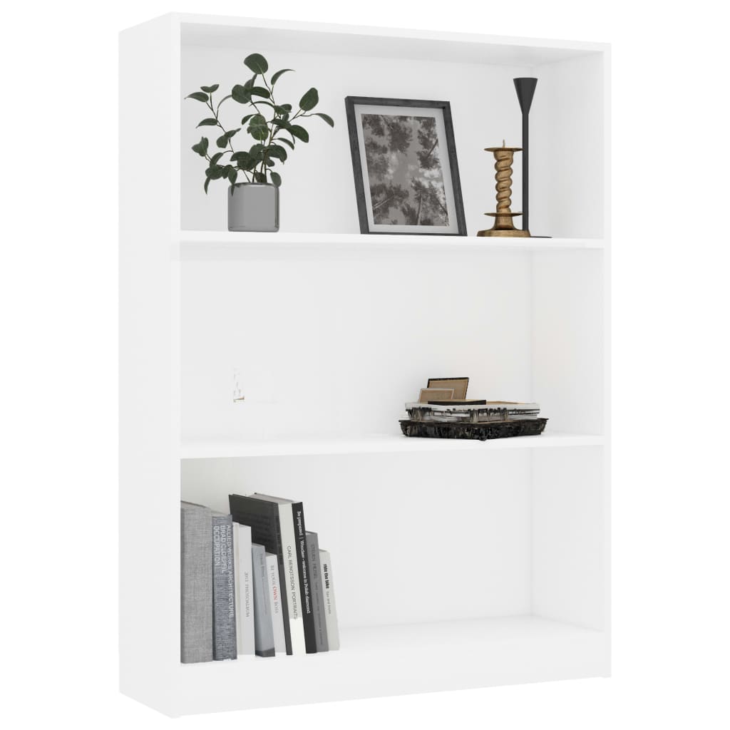 vidaXL Bookshelf White 31.5"x9.4"x42.5" Engineered Wood