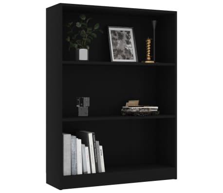vidaXL Bookshelf Black 31.5"x9.4"x42.5" Engineered Wood