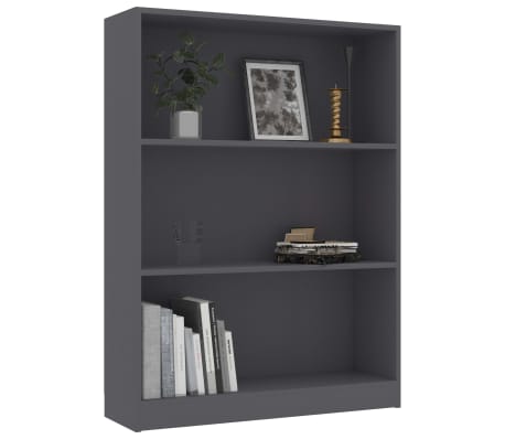 vidaXL Bookshelf Gray 31.5"x9.4"x42.5" Engineered Wood