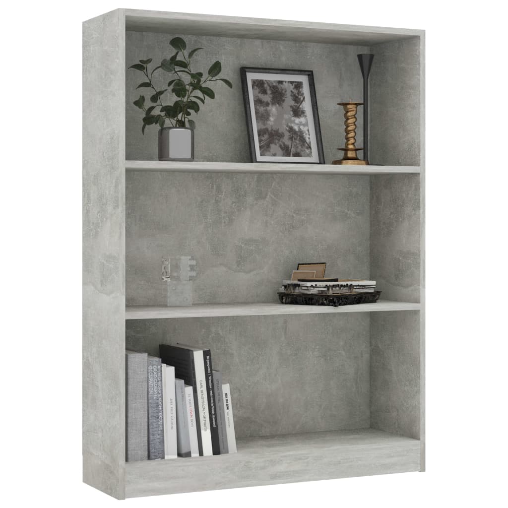 vidaXL Bookshelf Concrete Gray 31.5"x9.4"x42.5" Engineered Wood