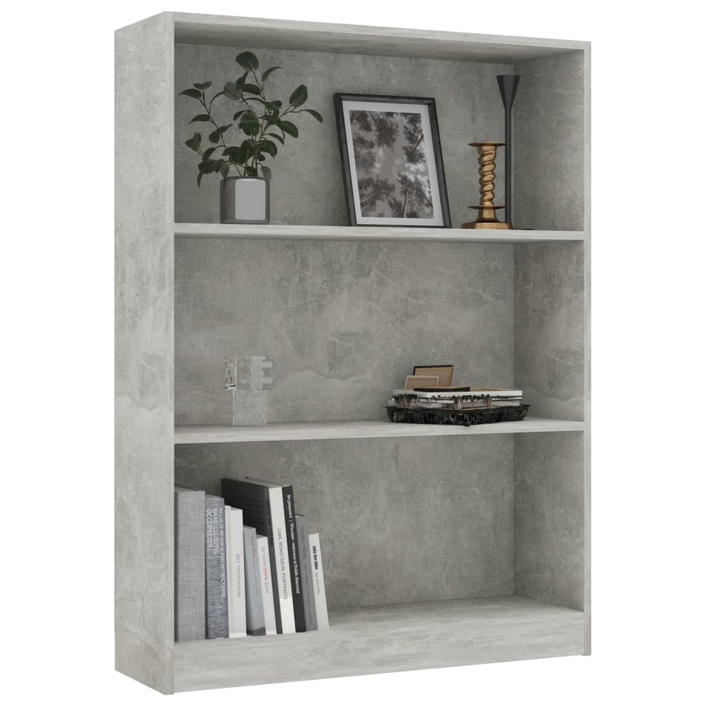

vidaXL Boekenkast 80x24x108 cm spaanplaat betongrijs