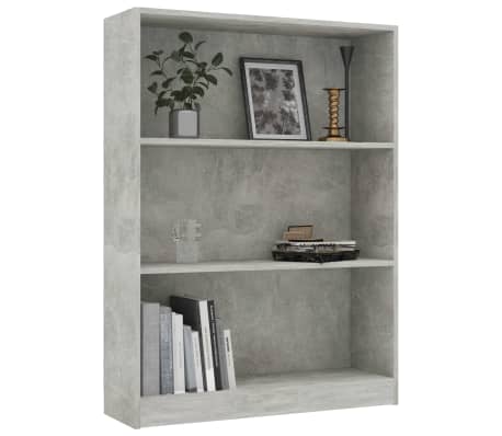 vidaXL Bookshelf Concrete Gray 31.5"x9.4"x42.5" Engineered Wood