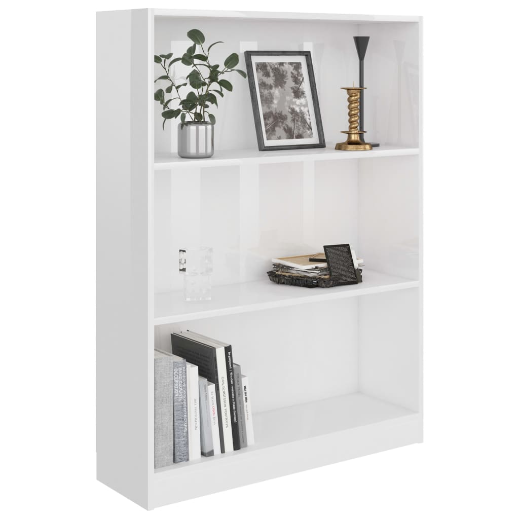 

vidaXL Boekenkast 80x24x108 cm spaanplaat hoogglans wit
