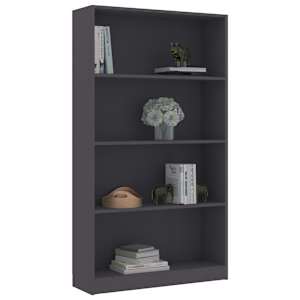 vidaXL 4patrov&aacute; knihovna &scaron;ed&aacute; 80 x 24 x 142 cm kompozitn&iacute; dřevo