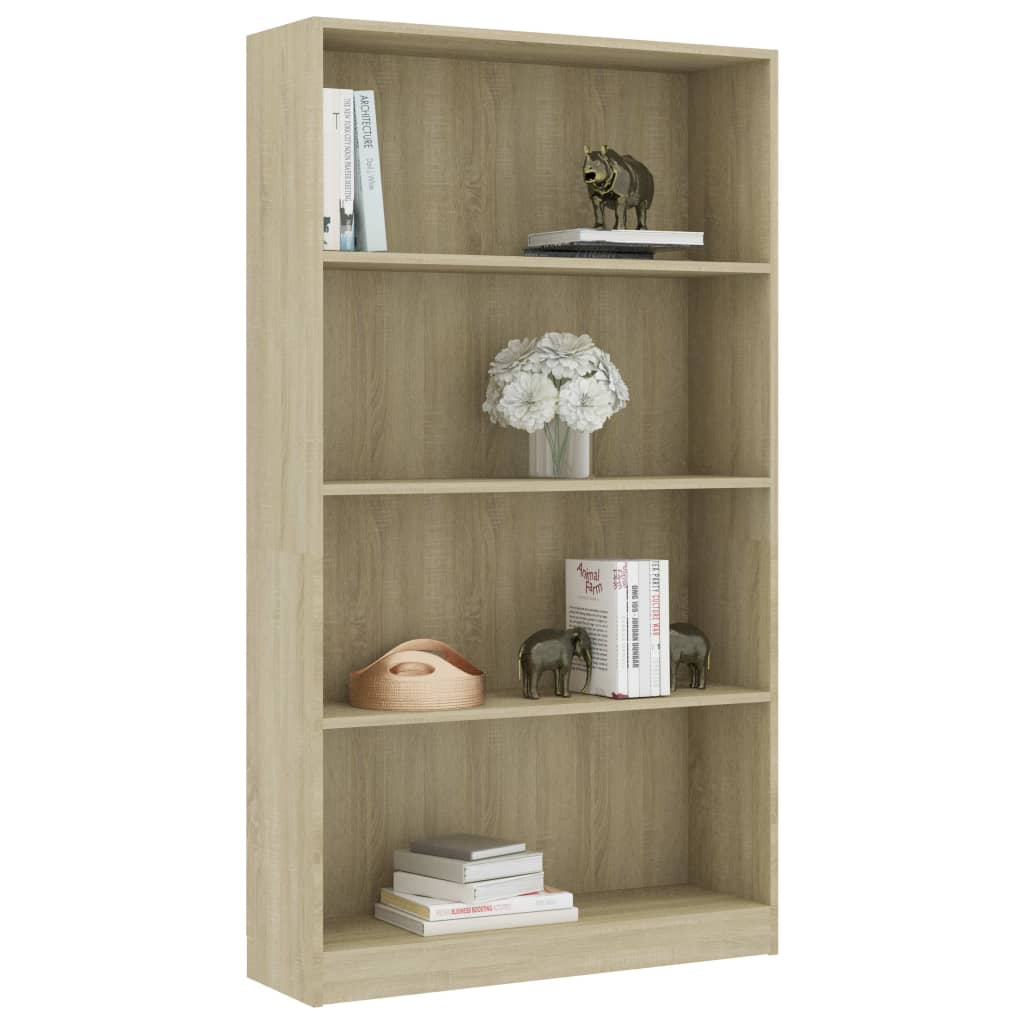 

vidaXL Boekenkast met 4 schappen 80x24x142 cm spaanplaat sonoma eiken