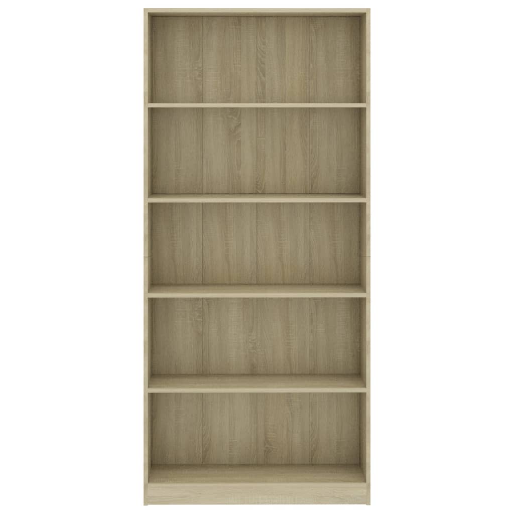 Bibliotecă cu 5 rafturi, stejar sonoma, 80x24x175 cm, PAL