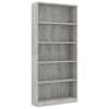 vidaXL 5-korruseline raamaturiiul betoonhall 80x24x175 tehispuit