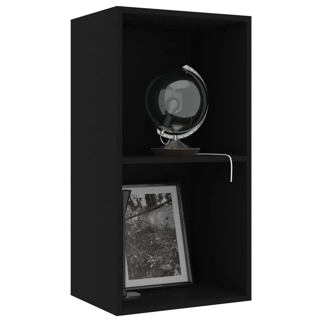 vidaXL Boekenkast met 2 schappen 40x30x76,5 cm spaanplaat zwart