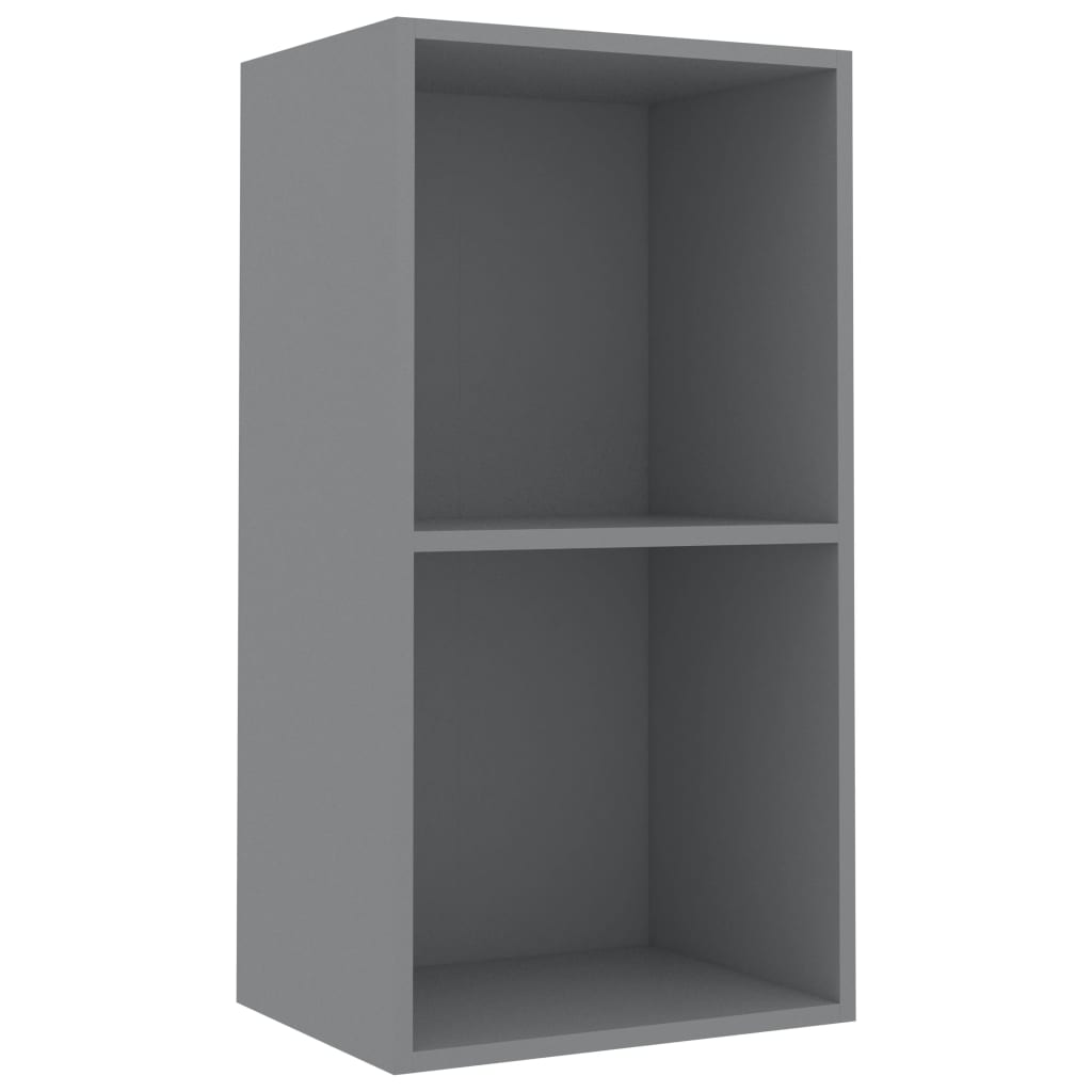 

vidaXL 2-Tier Book Cabinet Gray 15.7"x11.8"x30.1" Engineered Wood