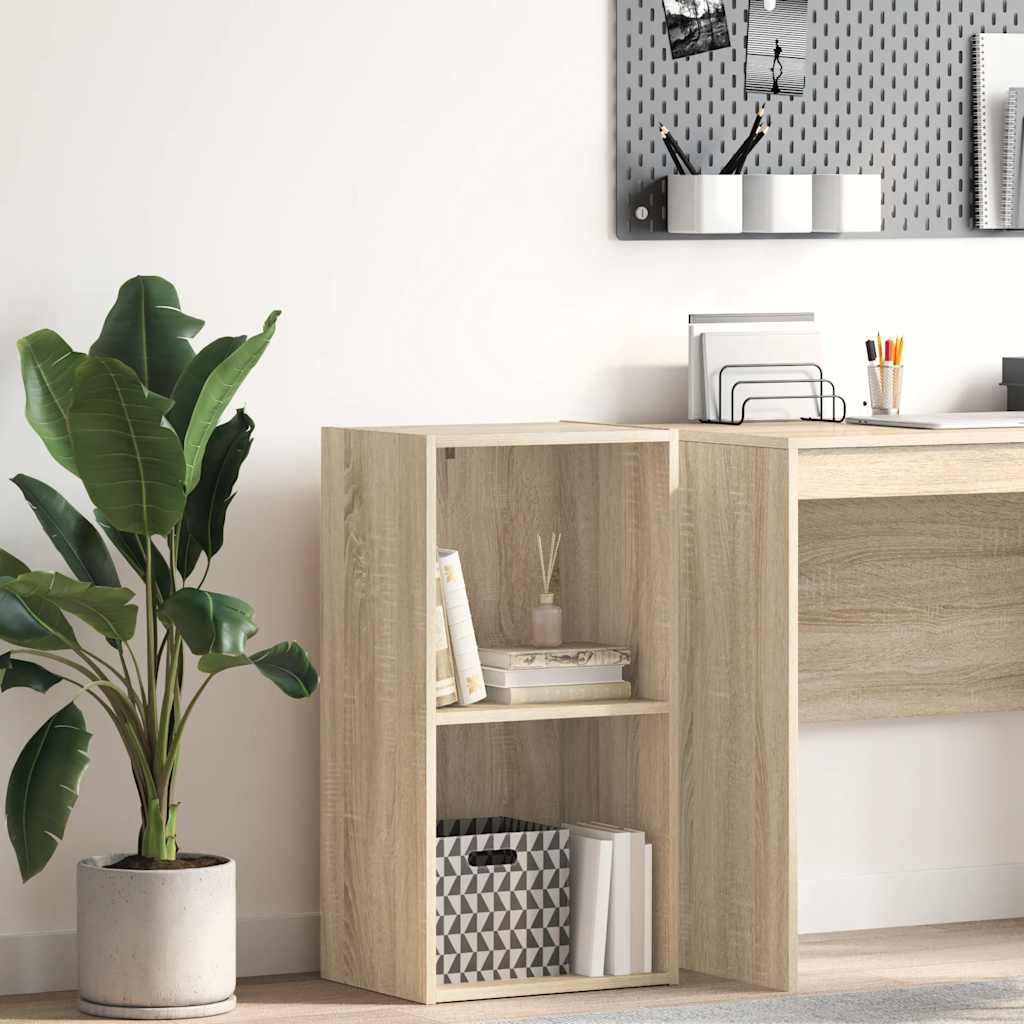 vidaXL Bücherregal 2 Fächer Sonoma-Eiche 40x30x76,5 cm Holzwerkstoff
